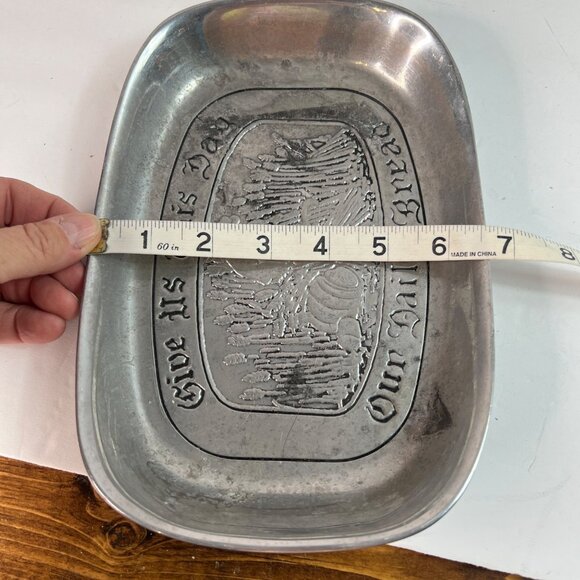 Wilton Armetale Biblical Scripture Pewter Tray Rectangular Metal Dish #232024 - Picture 8 of 9